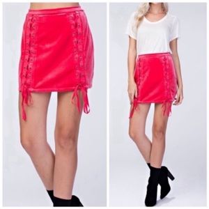 ❤️Holiday Collection! Lace-up velvet skirt.❤️